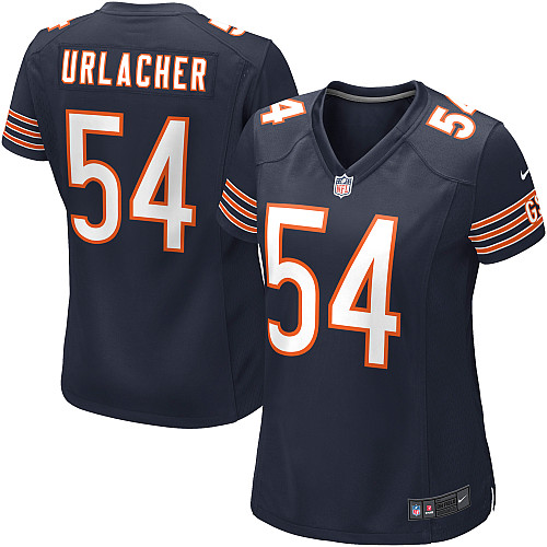 Women's Game Brian Urlacher Nike Jersey Navy Blue Home - #54 NFL Chicago Bears